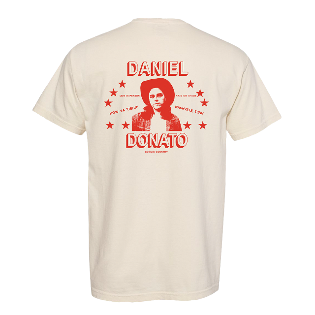 Rain or Shine photo tee — Ivory/Red